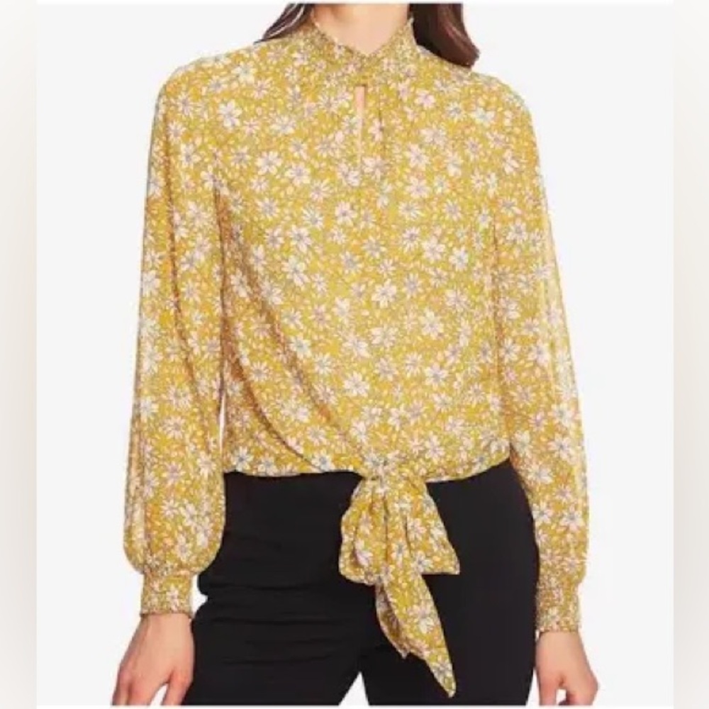1. State Wild Blooms Smocked Neck Blouse